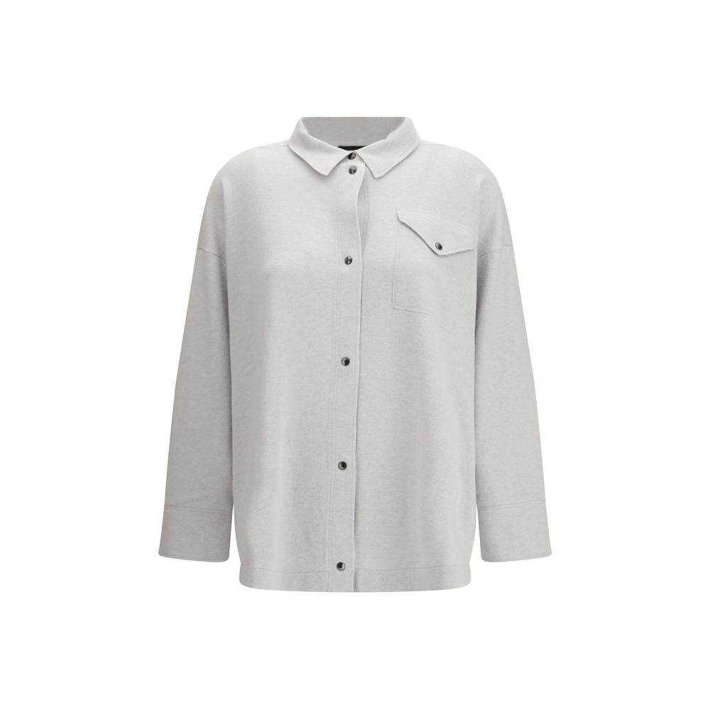 Fabiana Filippi Gray Wool Dress Shirt Fabiana Filippi