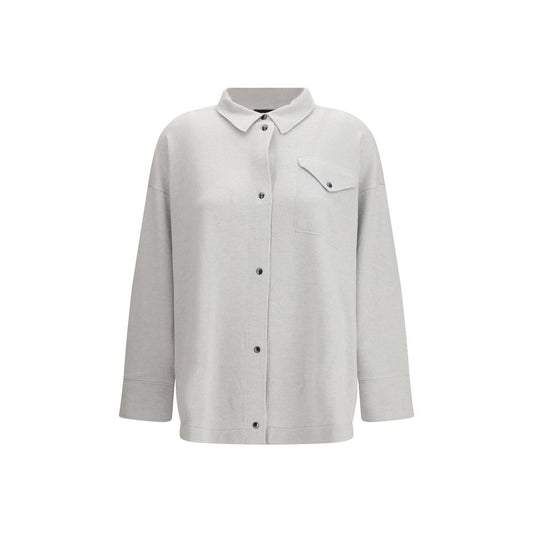 Fabiana Filippi Gray Wool Dress Shirt Fabiana Filippi