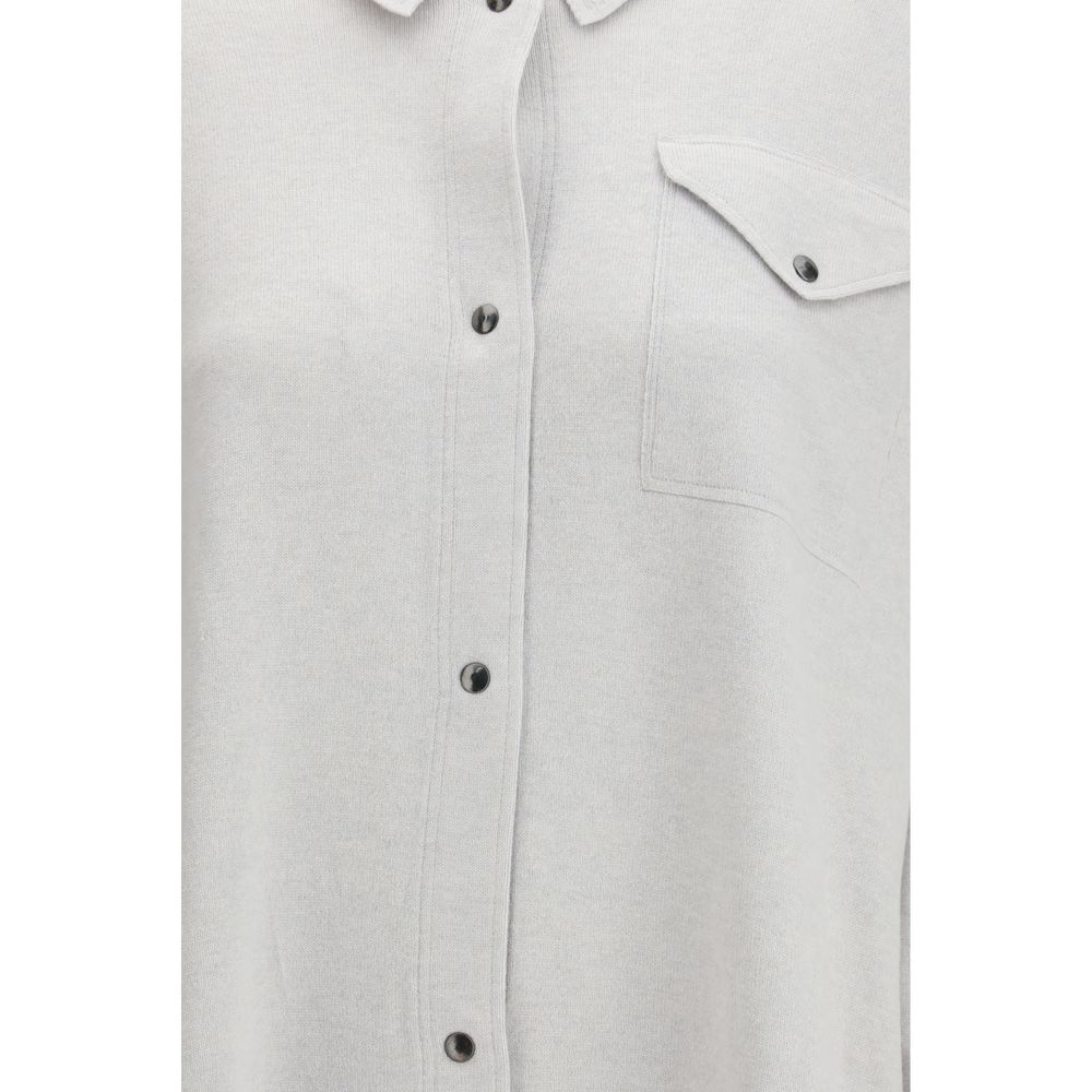 Fabiana Filippi Gray Wool Dress Shirt Fabiana Filippi