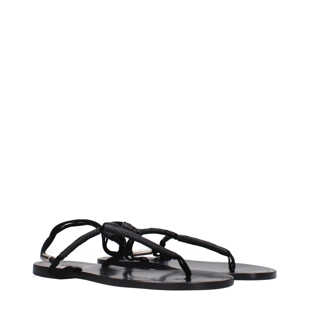 Isabel Marant Black Leather Flip-Flop Sandals Isabel Marant
