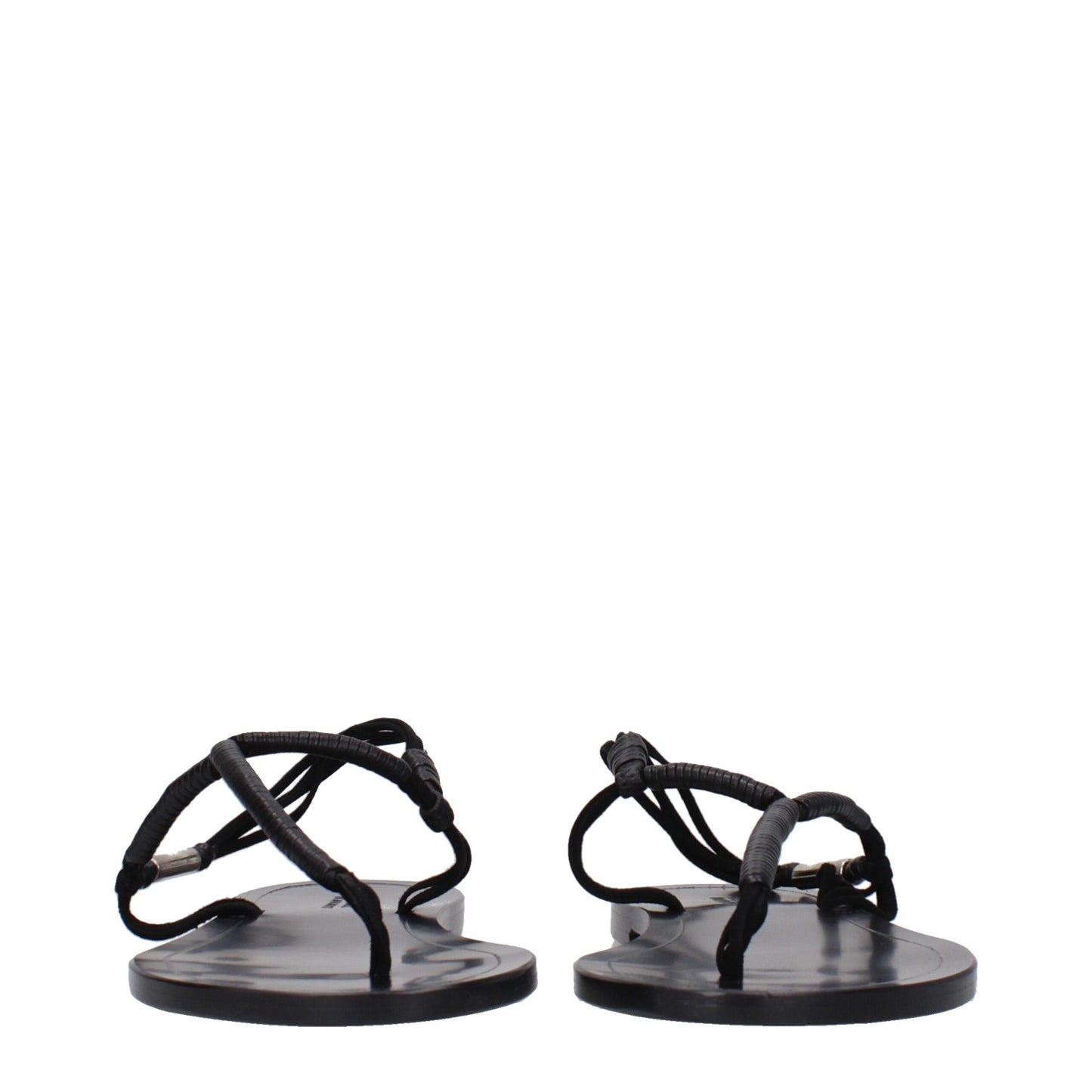Isabel Marant Black Leather Flip-Flop Sandals Isabel Marant