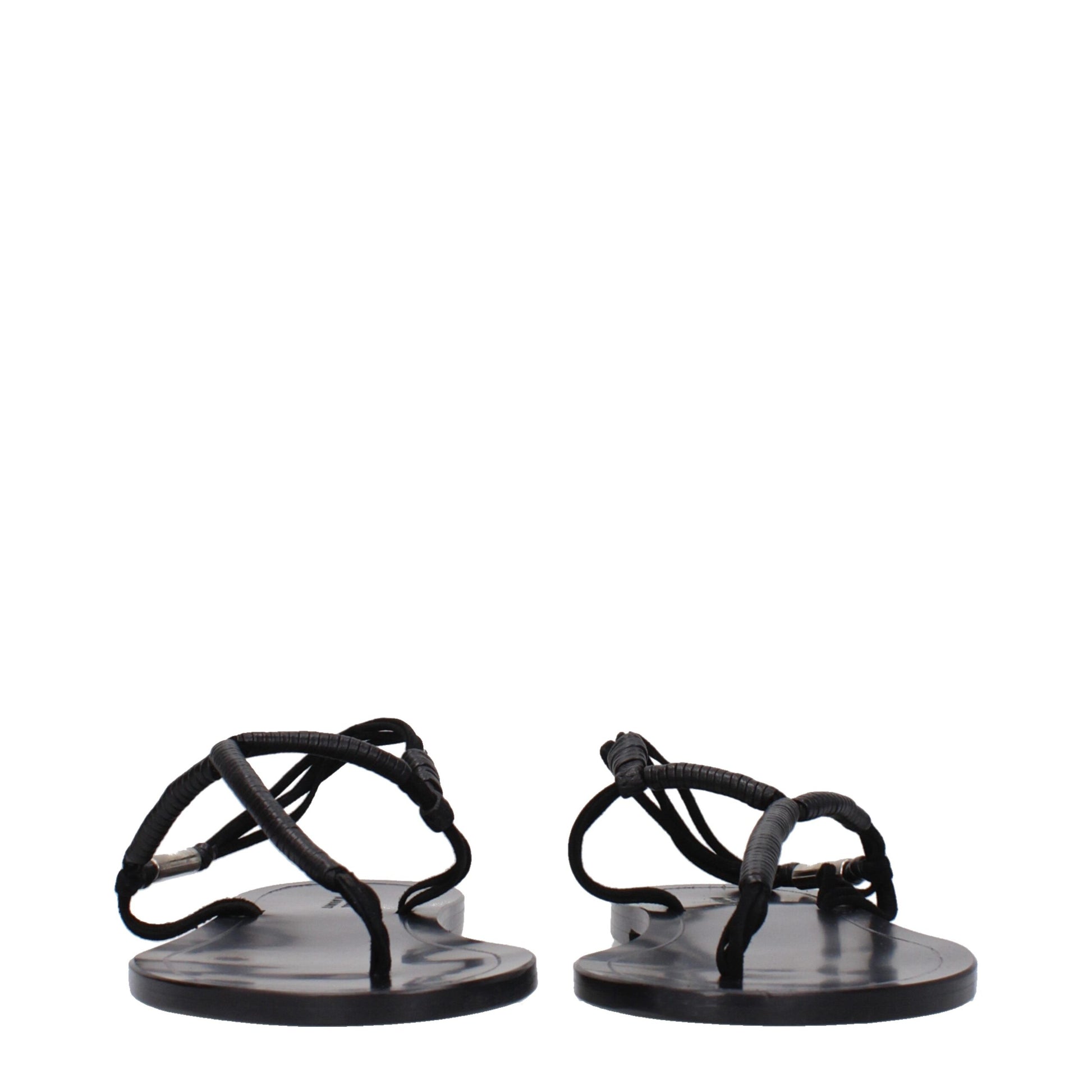 Isabel Marant Black Leather Flip-Flop Sandals Isabel Marant
