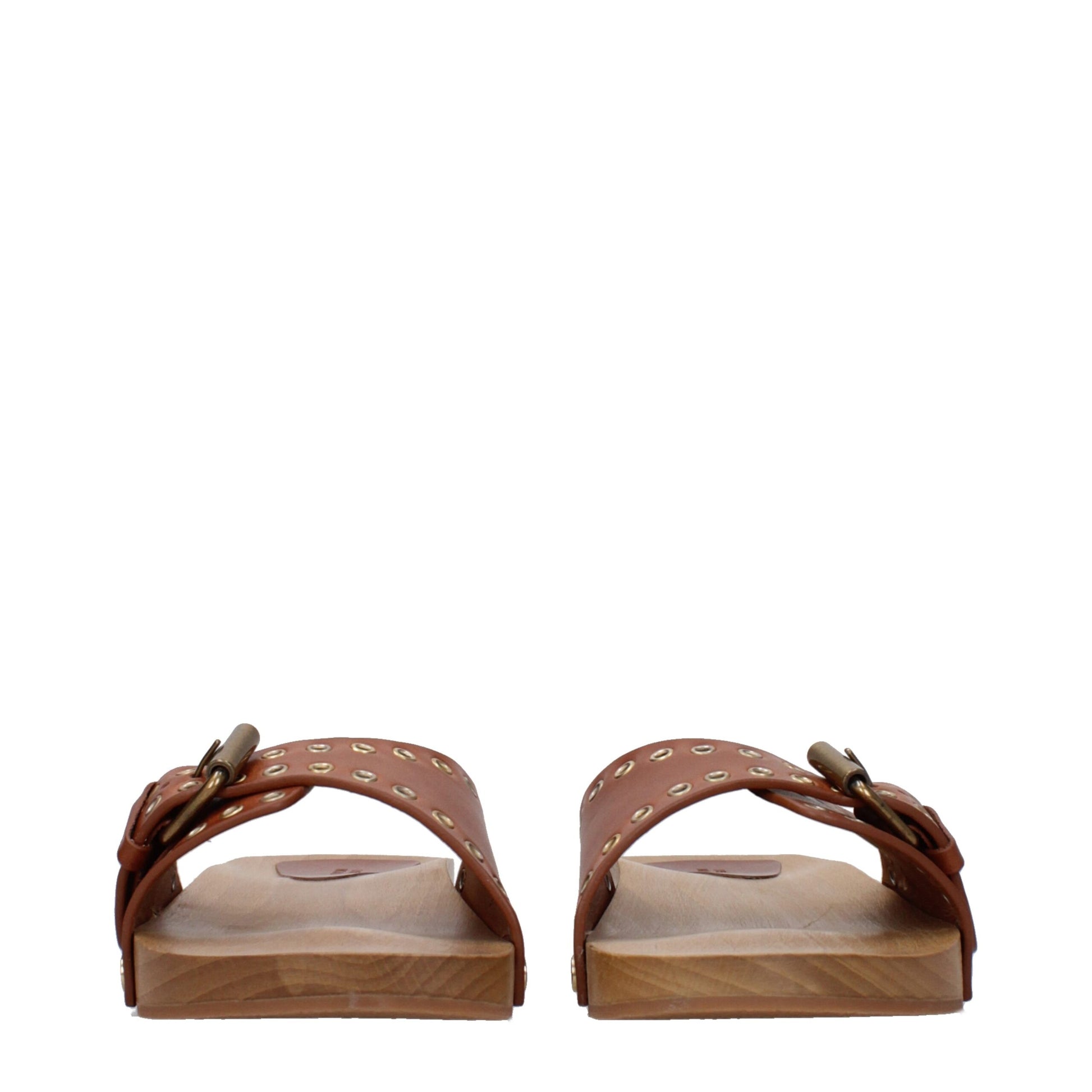 Isabel Marant Brown Leather Slippers Isabel Marant