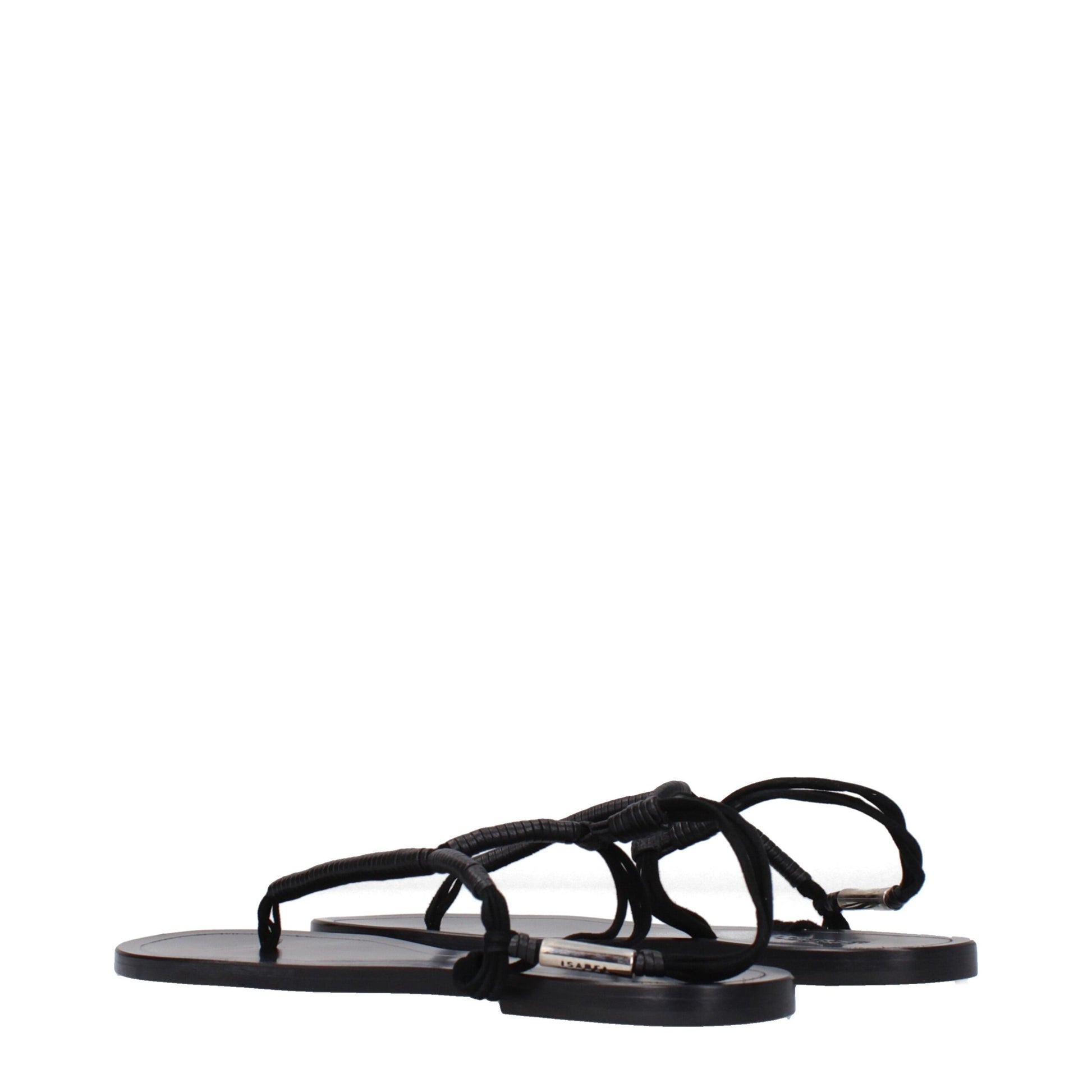 Isabel Marant Black Leather Flip-Flop Sandals Isabel Marant