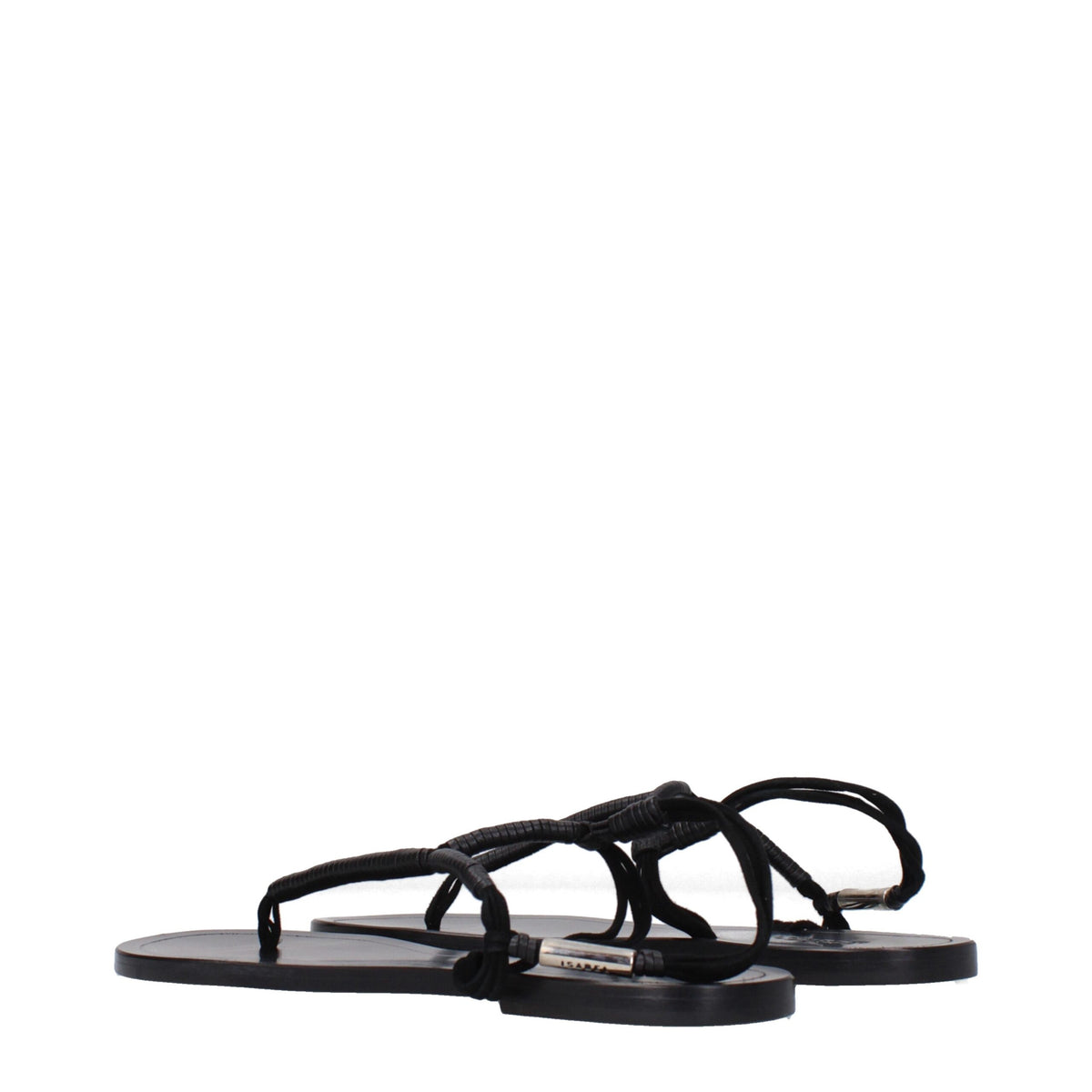 Isabel Marant Black Leather Flip-Flop Sandals Isabel Marant