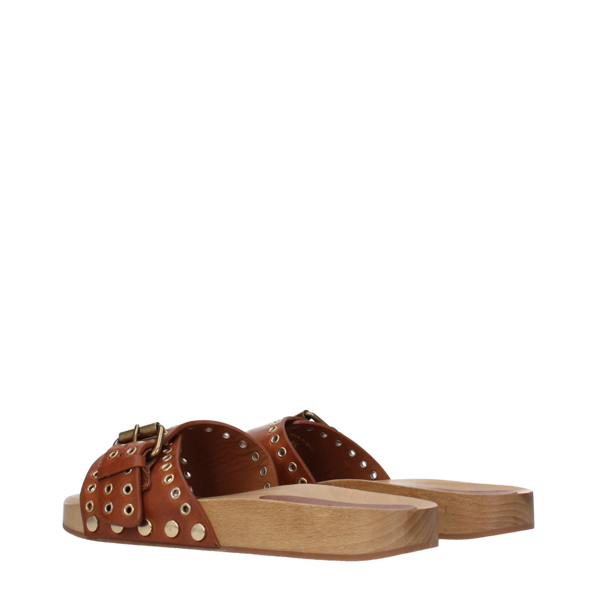 Isabel Marant Brown Leather Slippers Isabel Marant