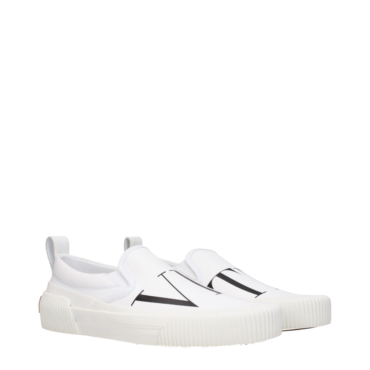 Valentino Garavani White Fabric Slip-On Loafers Valentino Garavani