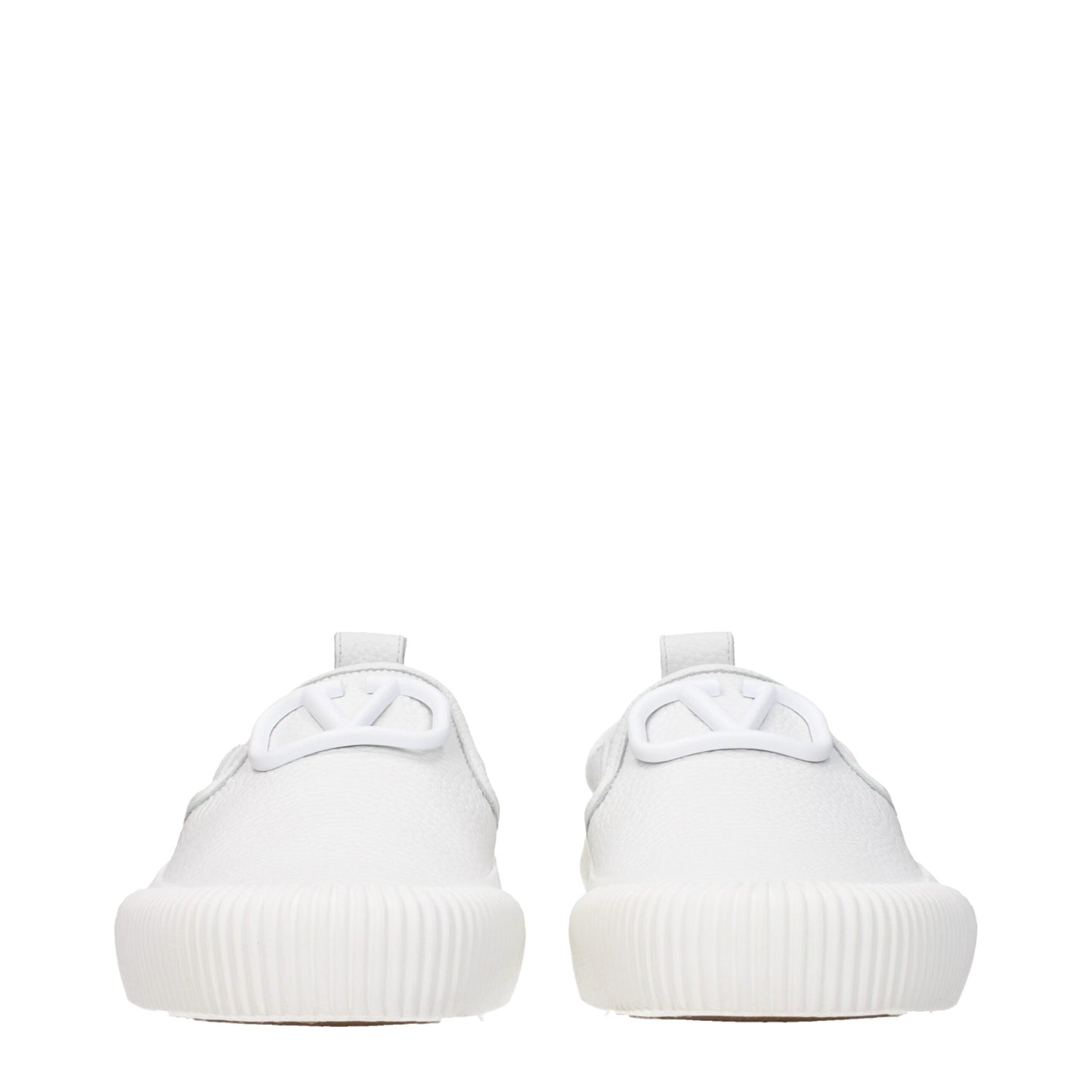 Valentino Garavani White Leather Slip-On Loafers Valentino Garavani