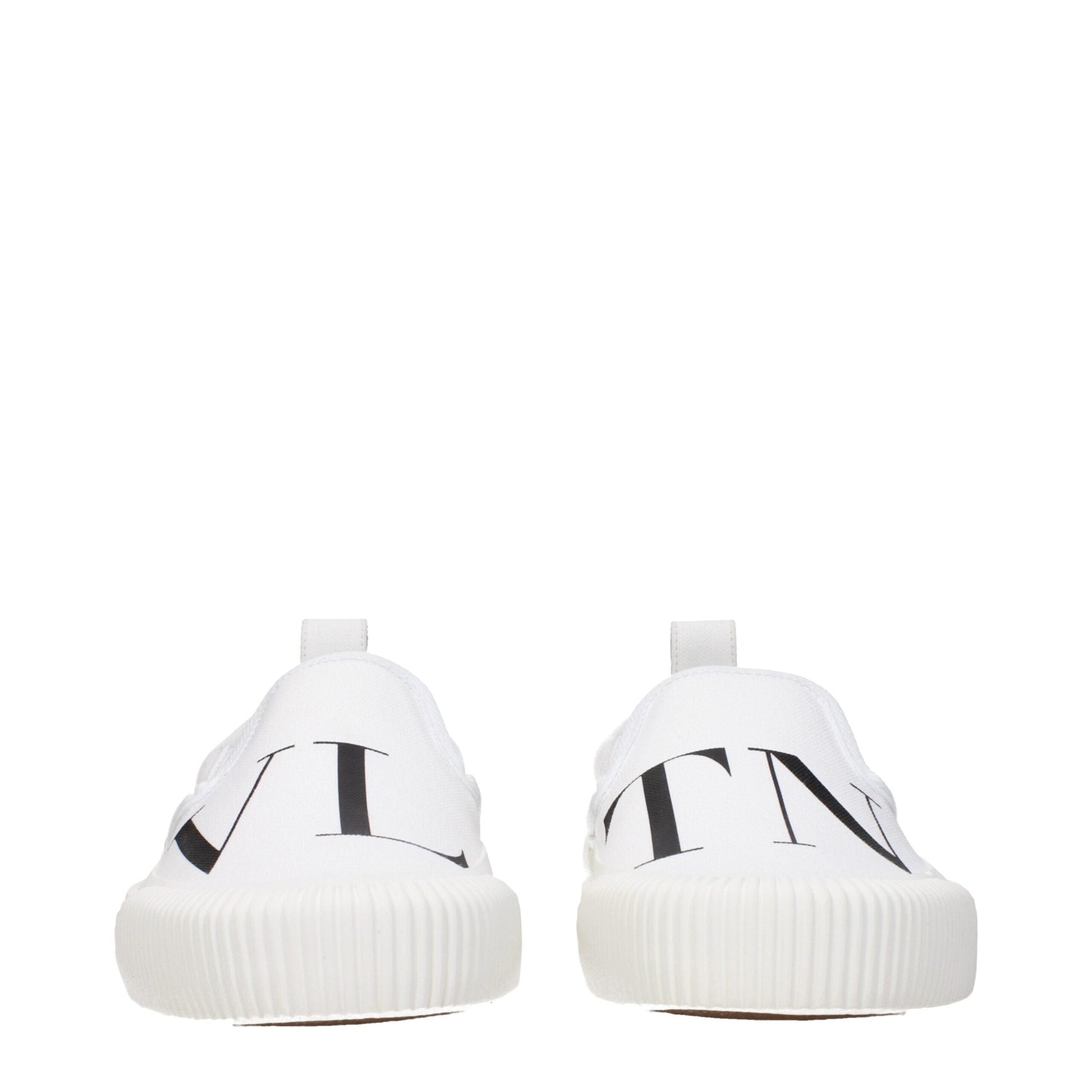Valentino Garavani White Fabric Slip-On Loafers Valentino Garavani