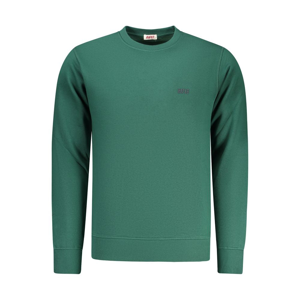 Green Rifle cotton men's sweatshirt with a crew neck and long sleeves, featuring a casual, comfortable fit.