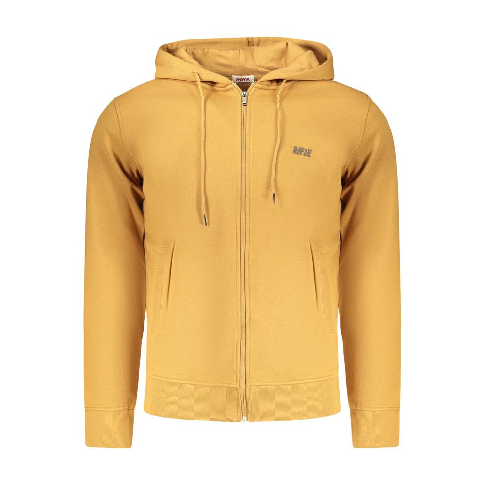 Brown Rifle Cotton men's sweatshirt with a relaxed fit and crew neckline, featuring subtle branding and soft fabric.