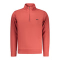 Red cotton men's sweatshirt by Rifle featuring a classic design and comfortable fit.
