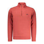 Red cotton men's sweatshirt by Rifle featuring a classic design and comfortable fit.