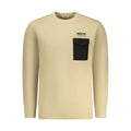 Beige Rifle men's cotton sweatshirt with a crew neck and long sleeves, casual style for everyday wear.