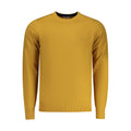 Rifle Oro Poliestere Men Sweater showing a stylish gray polyester sweater with a ribbed collar and cuffs on a model.
