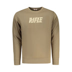 Rifle brown cotton men's sweatshirt with a crew neck and long sleeves, casual and comfortable for everyday wear.