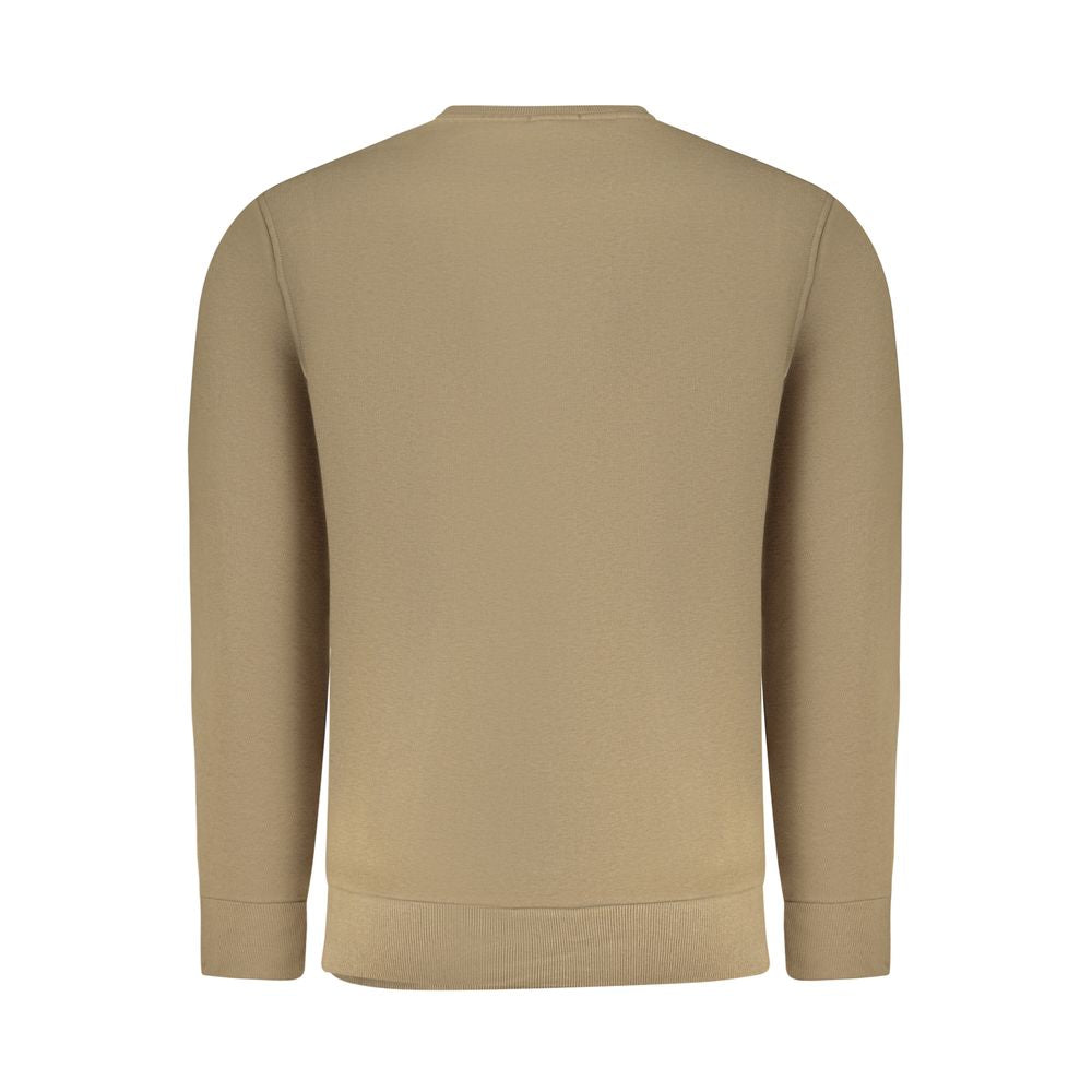 Brown Rifle cotton men's sweatshirt with long sleeves and ribbed cuffs, featuring a crew neckline and casual style.