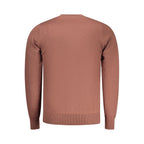 Rifle men's brown polyester sweater with a comfortable fit, featuring a classic crewneck and ribbed cuffs.