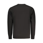 Black cotton men's sweatshirt by Rifle featuring a casual fit and long sleeves, displayed on a plain background.