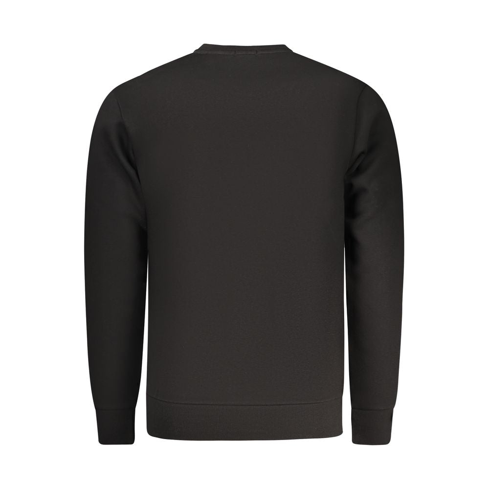 Black cotton men's sweatshirt by Rifle featuring a casual fit and long sleeves, displayed on a plain background.
