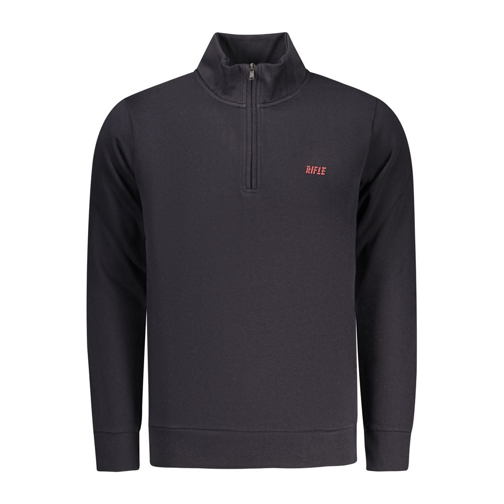 Blue cotton men's sweatshirt by Rifle featuring a classic crewneck and comfortable fit, perfect for casual wear.
