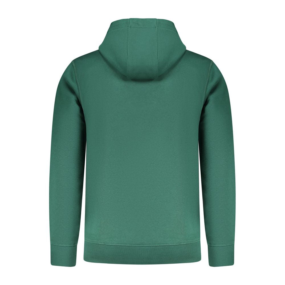 Green Rifle Cotton Men's Sweatshirt with ribbed cuffs and crew neckline, casual style, front logo detail, soft fabric texture.