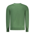 Rifle Verde polyester men's sweater with a crew neck and long sleeves, featuring a textured knit pattern.