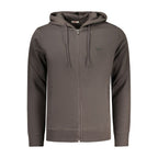 Rifle Grigio Cotton Men's Hoodie displayed on a hanger, featuring a casual fit and soft fabric in light gray color.
