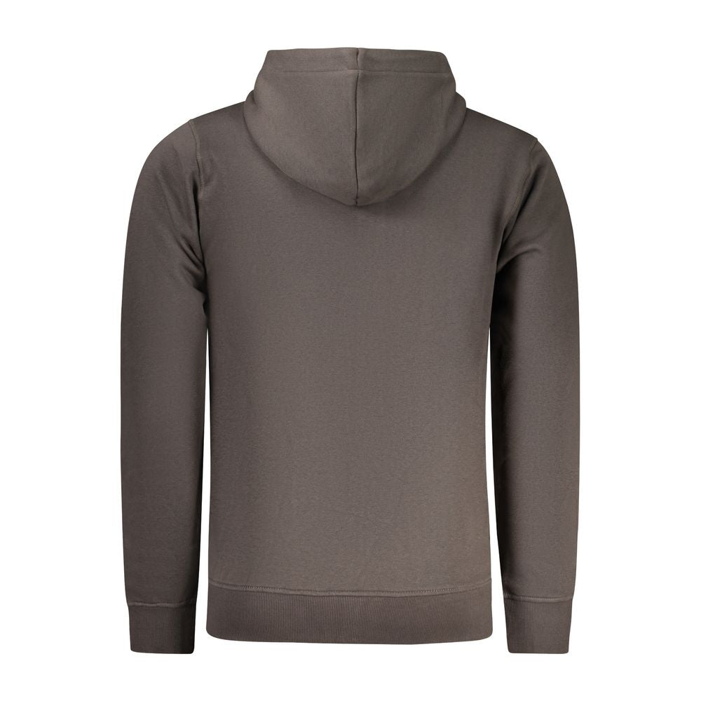 Rifle Grigio Cotton Men's Hoodie shown on a hanger, featuring a casual fit and ribbed cuffs in grey cotton fabric.