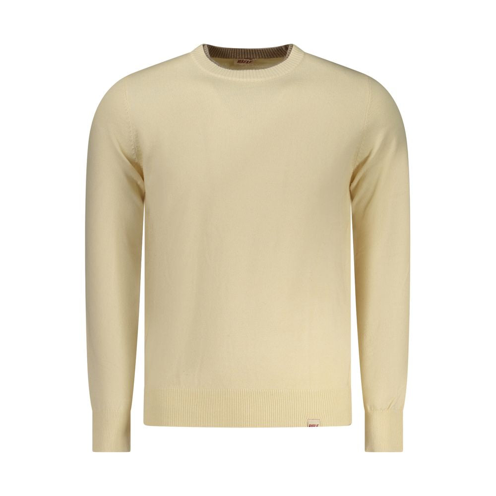 Beige Rifle men's sweater made of polyester, featuring a crew neck and long sleeves, displayed on a neutral background.
