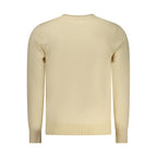 Beige Rifle men's polyester sweater with a crew neck and long sleeves, displayed on a neutral background.