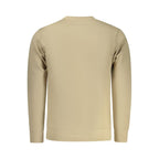 Beige Rifle cotton men's sweatshirt with a relaxed fit and crew neckline, casual style for everyday wear.