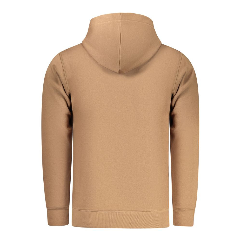 Rifle Marrone cotton men's hoodie with front pocket and drawstring hood, casual style and comfortable fit.