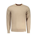 Beige Rifle men's polyester sweater with a crew neck and long sleeves, displayed on a neutral background.