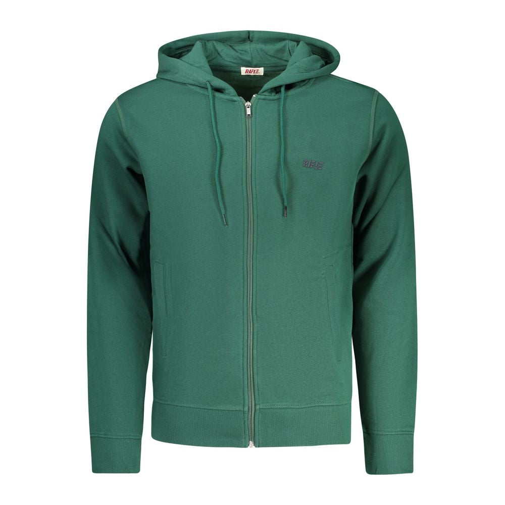 Green Rifle Cotton Men’s Hoodie with front pocket and drawstring hood, casual and comfortable for everyday wear.