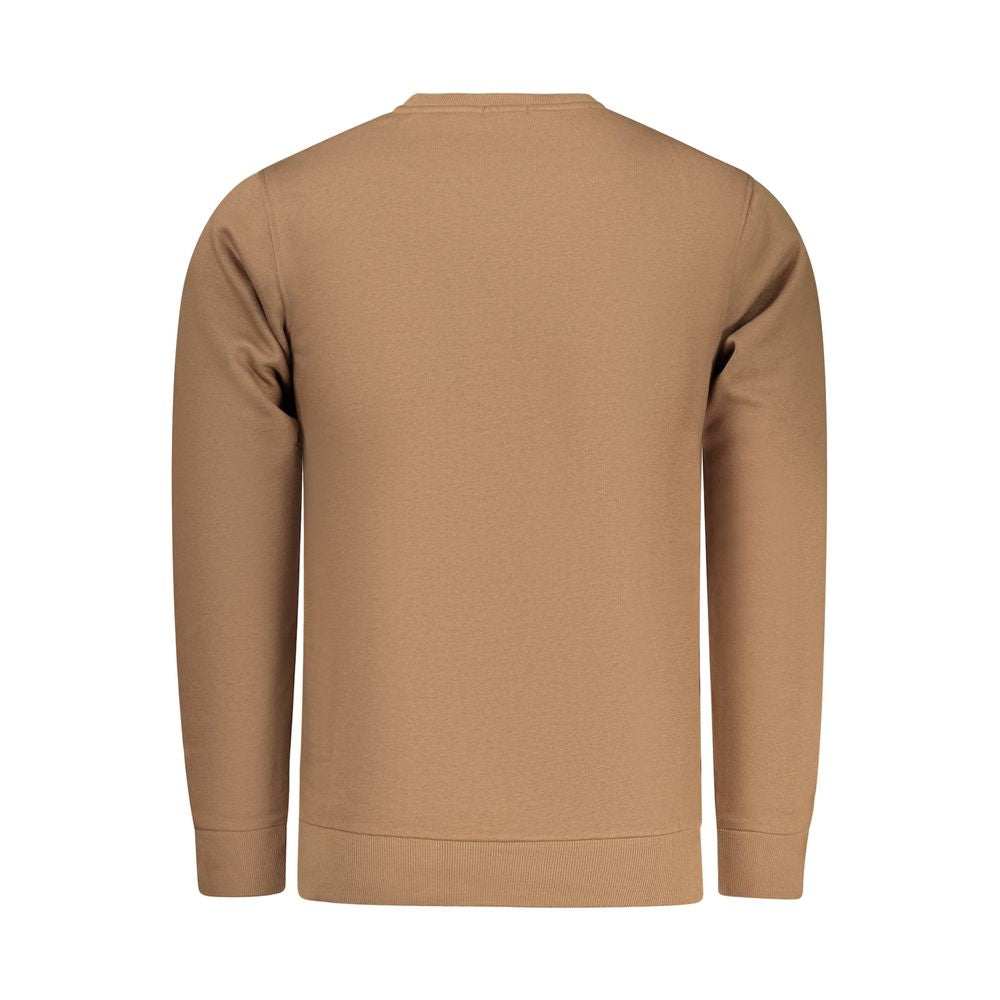 Rifle men's brown cotton sweatshirt with crew neck and long sleeves, casual style and comfortable fit.