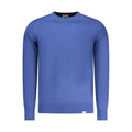 Rifle men's blue polyester sweater with a crew neck and long sleeves, casual knit design perfect for everyday wear.