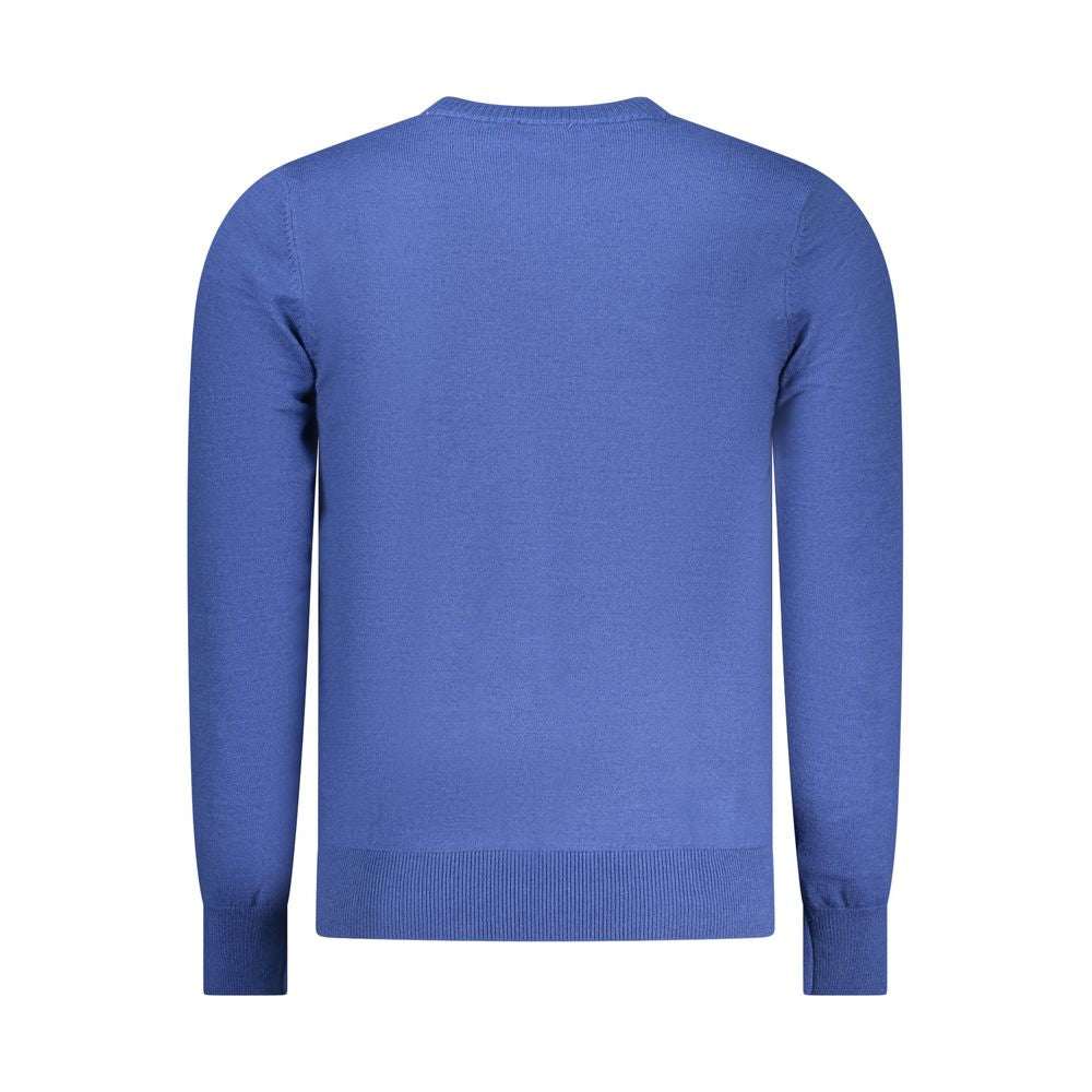 Rifle Blu Polyester Men Sweater featuring a crew neck and long sleeves, displayed in a stylish, casual fit.