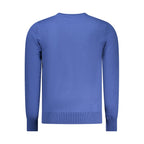 Rifle Blu Polyester Men Sweater featuring a crew neck and long sleeves, displayed in a stylish, casual fit.