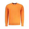 Rifle men's orange polyester sweater with a crew neck and long sleeves, featuring a casual, comfortable fit.