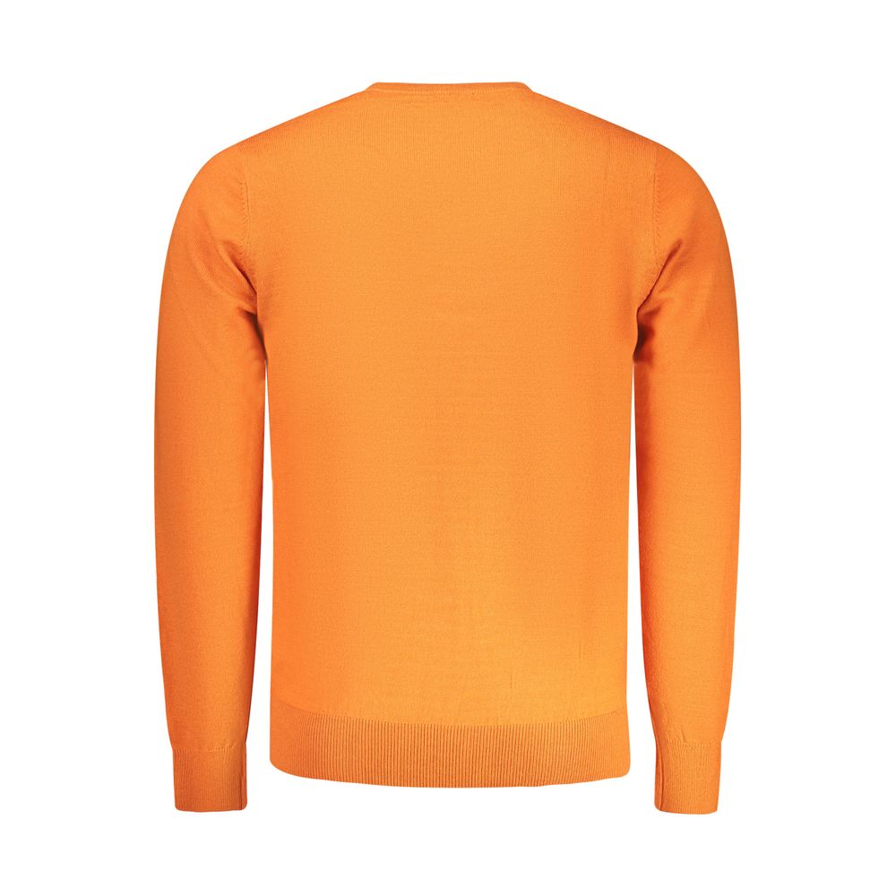 Orange Rifle polyester men's sweater featuring a ribbed crew neck and long sleeves, casual and comfortable for everyday wear.