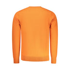 Orange Rifle polyester men's sweater featuring a ribbed crew neck and long sleeves, casual and comfortable for everyday wear.