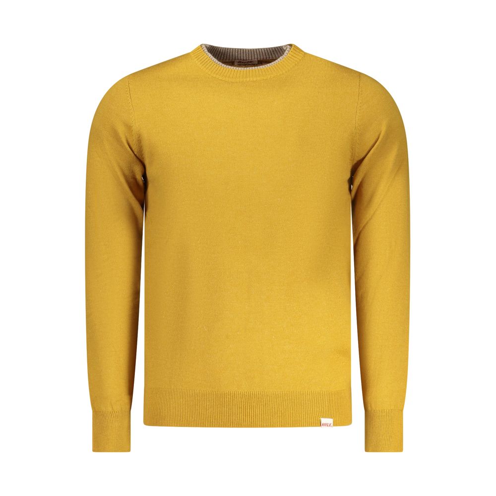 Rifle Oro polyester men's sweater featuring a classic crewneck design in a neutral color, suitable for casual wear.