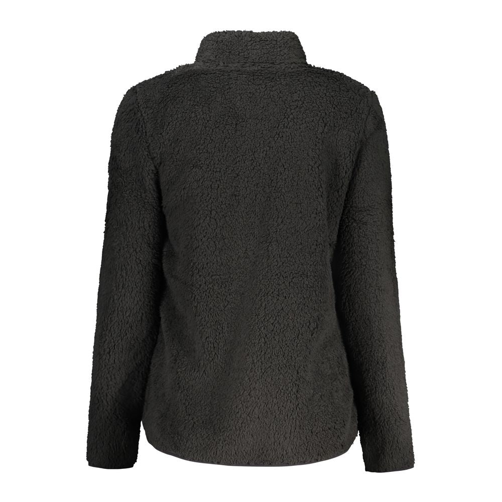 Laura Biagiotti Nero polyester women's sweatshirt with long sleeves and a relaxed fit, shown in a close-up view.