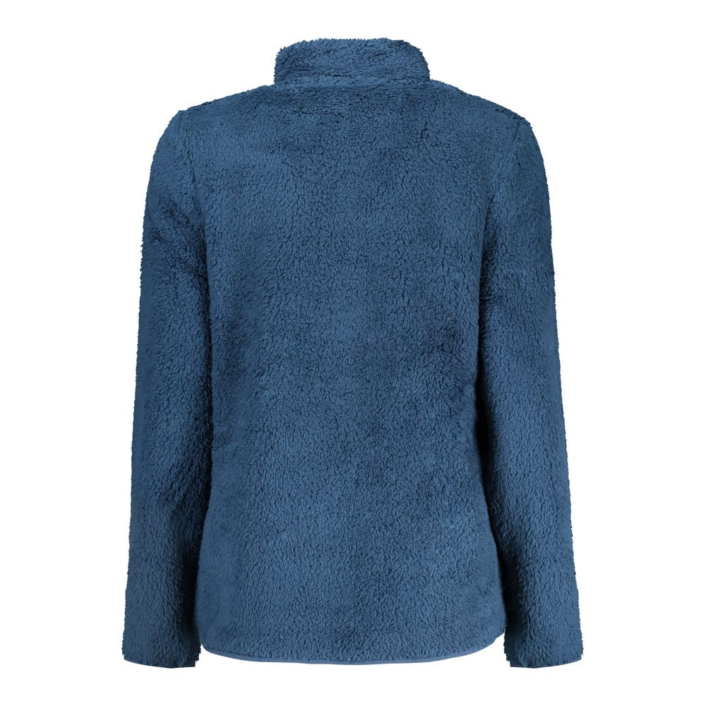 Laura Biagiotti Blu polyester women's sweatshirt with a relaxed fit and crew neckline, displayed on a hanger.