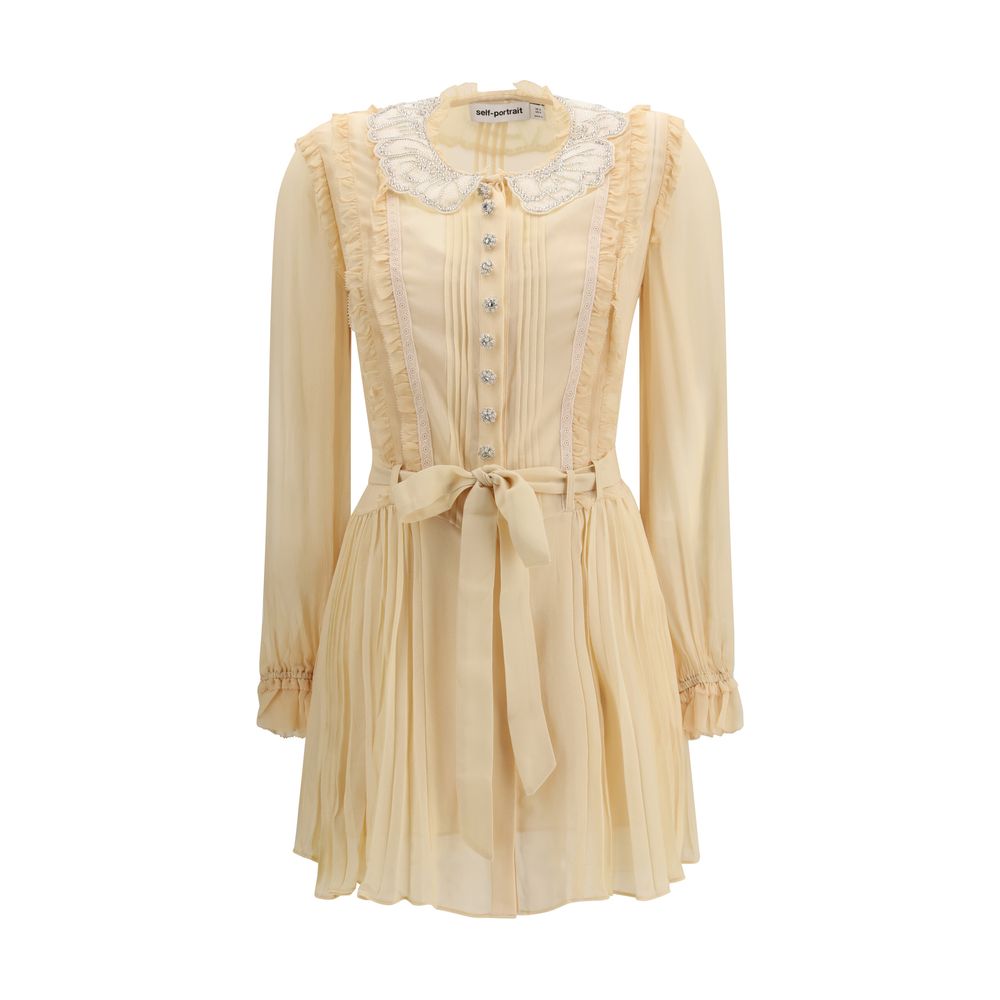 Self-Portrait Beige Viscose Casual Dress Self-Portrait