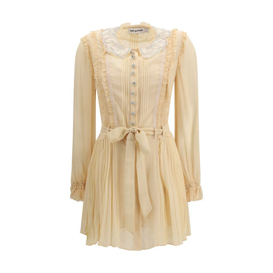 Self-Portrait Beige Viscose Casual Dress Self-Portrait