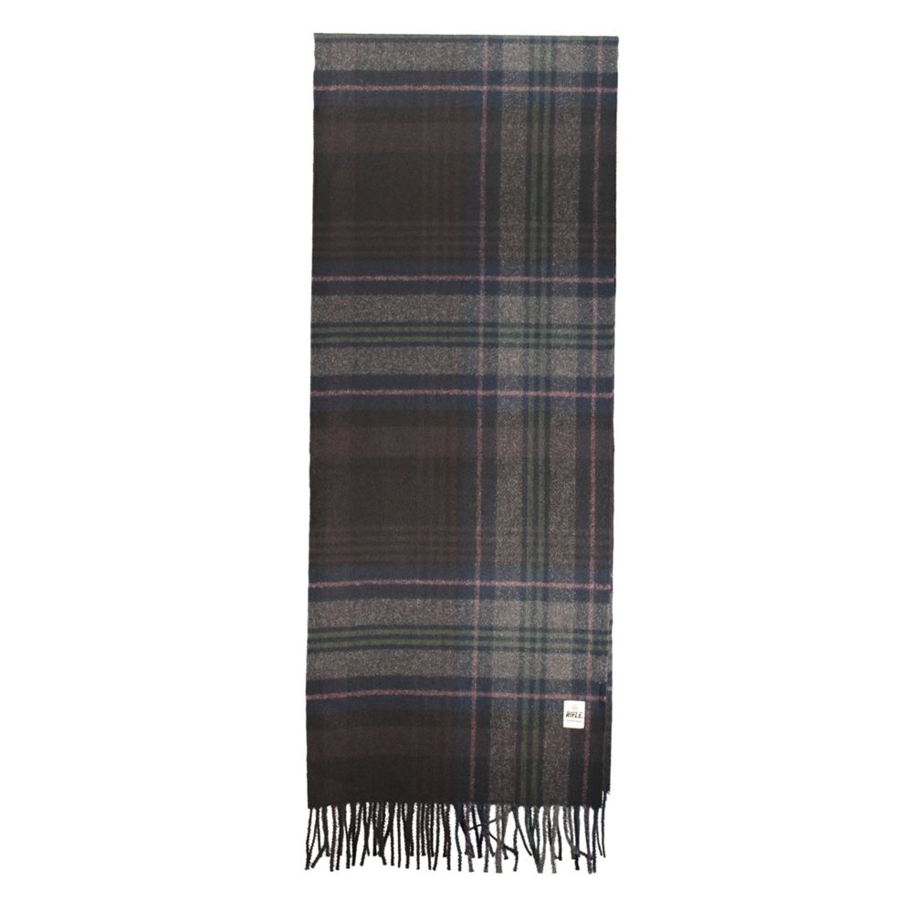 Black polyester men's scarf featuring the Rifle brand, stylish and lightweight with a smooth texture and classic design.
