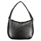Black Guess Jeans women's handbag made of polyurethane, stylish and versatile with sleek design and top handles.
