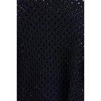 Fabiana Filippi Black Wool Oves Aries Sweatshirt